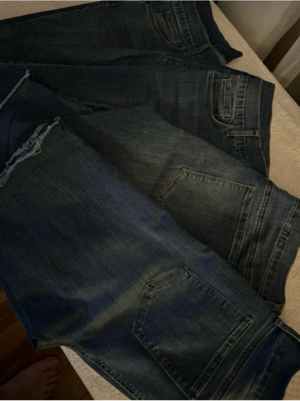 denim shorts  set of 3 pair size 8 NYDJ
